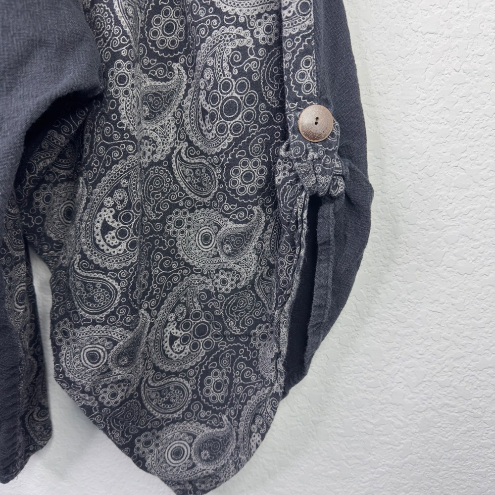 Harem Pants Womens S Black Patchwork Paisley Drop… - image 9